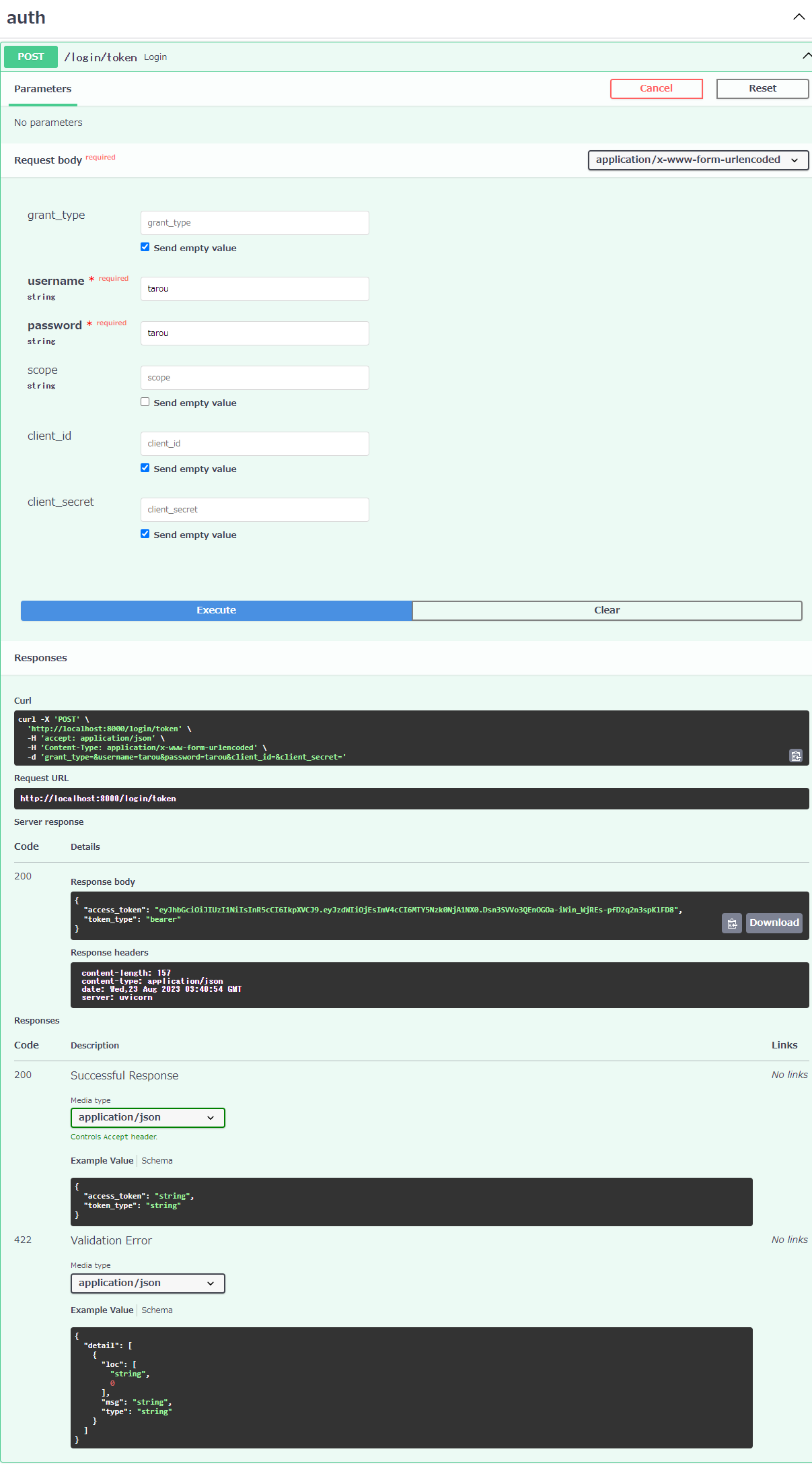 JWT endpoint